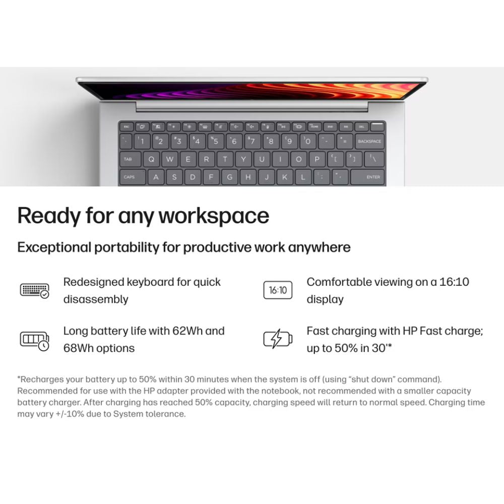 HP EliteBook 8 G2i 14‑inch Next Gen AI Business Laptop – side view showing the ports and connectivity slots
