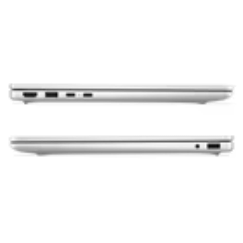 A silver laptop shown from the side, displaying multiple ports along the left edge, set against a plain white background.