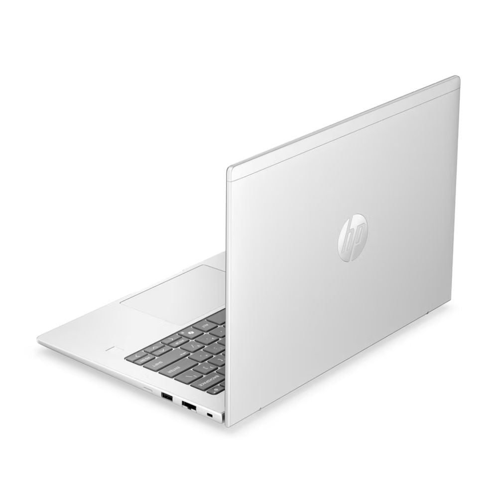 HP ProBook 4 G2i 14‑inch Next Gen AI Business Laptop – open lid revealing ports and touchpad